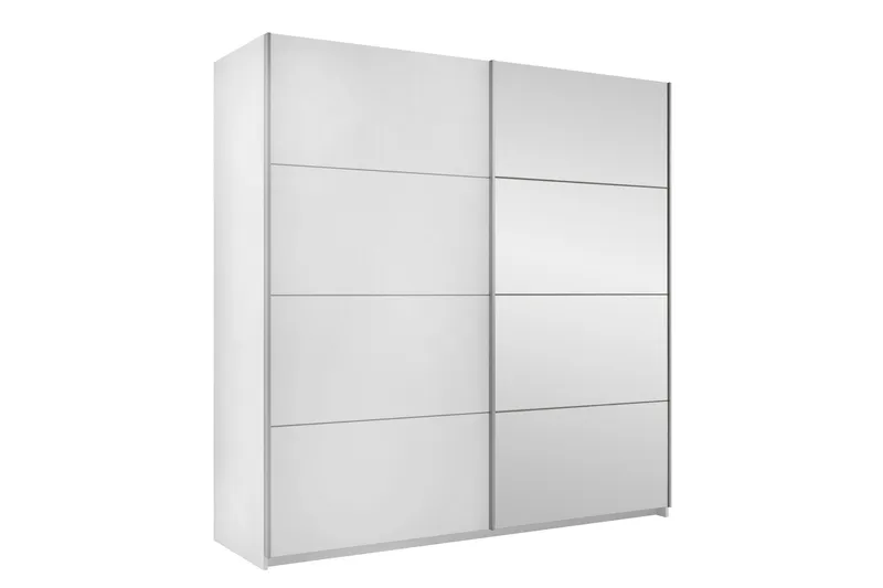 Vaatekaappi peilillä Haparanda 200 cm, Valkoinen
