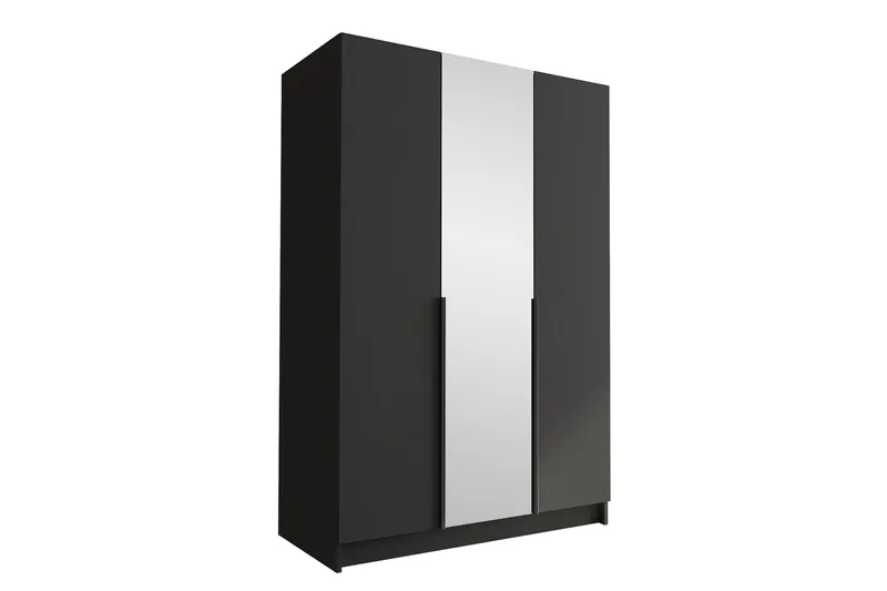 Vaatekaappi peilillä Herrljunga 150 cm, Musta