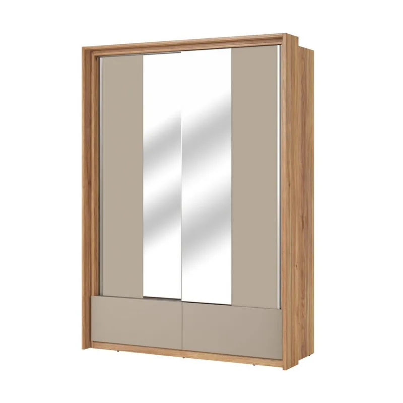 Vaatekaappi peilillä Impressio 2 liukuovea ja 2 laatikkoa, 159 cm