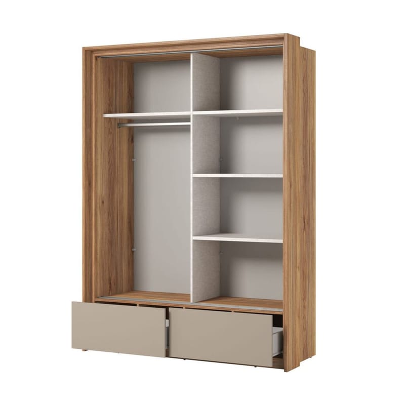 Vaatekaappi peilillä Impressio 2 liukuovea ja 2 laatikkoa - 159 cm - Säilytys - Vaatesäilytys - Vaatekaappi