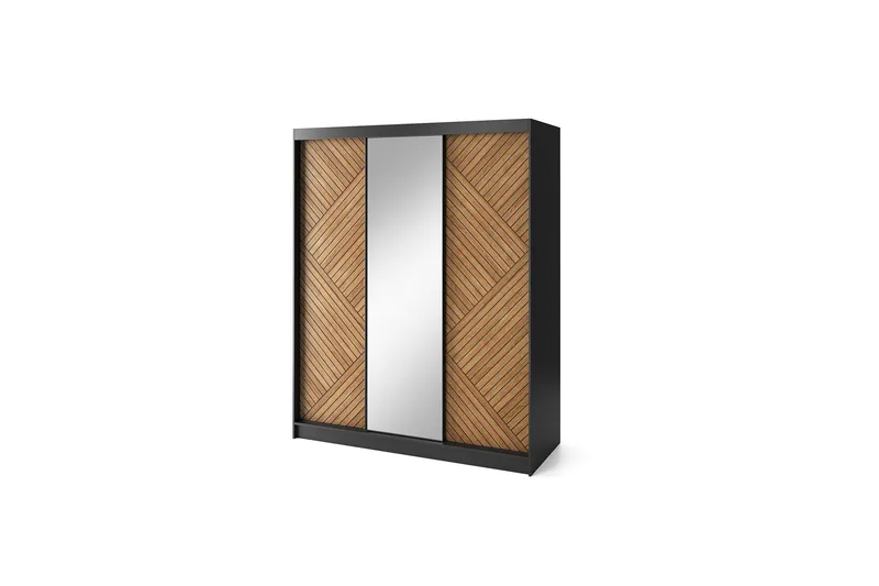 Vaatekaappi peilillä Marrphy 120x220 cm, Ruskea