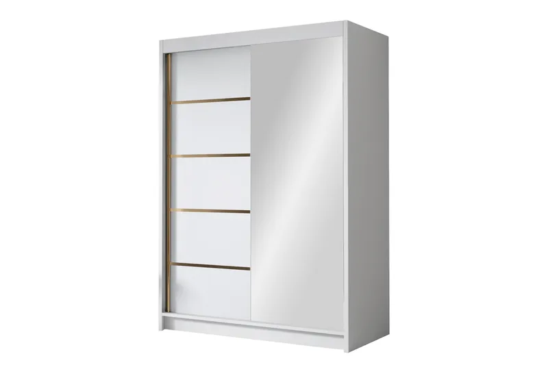 Vaatekaappi peilillä Lungotz 120x200 cm, Valkoinen