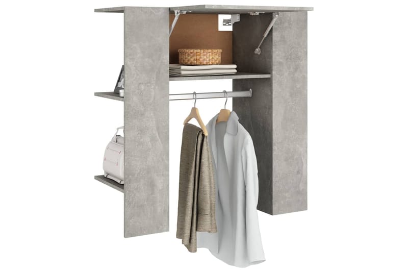 beBasic Eteisen kaappi betoninharmaa 97,5x37x99 cm tekninen puu - Harmaa - Säilytys - Vaatesäilytys - Vaatenaulakko