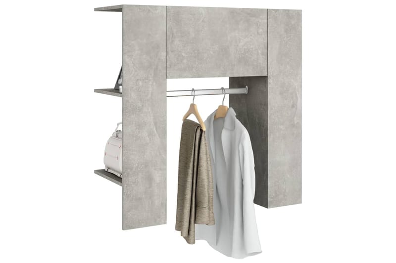 beBasic Eteisen kaappi betoninharmaa 97,5x37x99 cm tekninen puu - Harmaa - Säilytys - Vaatesäilytys - Vaatenaulakko