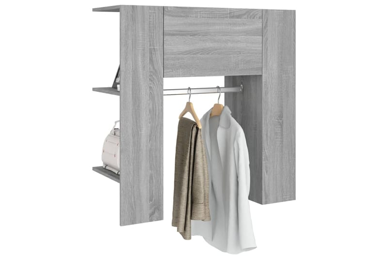 beBasic Eteisen kaappi harmaa Sonoma 97,5x37x99 cm tekninen puu - Harmaa - Säilytys - Vaatesäilytys - Vaatenaulakko