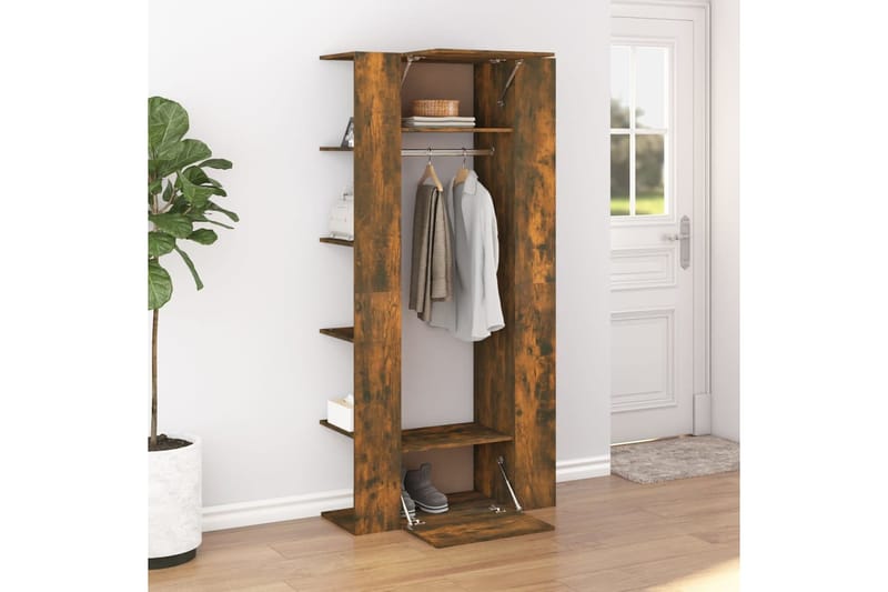 beBasic Eteisen kaappi savutammi 97,5x37x99 cm tekninen puu - Ruskea - Säilytys - Vaatesäilytys - Vaatenaulakko
