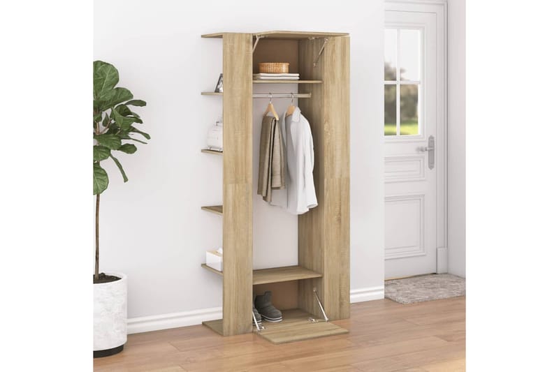 beBasic Eteisen kaappi Sonoma-tammi 97,5x37x99 cm tekninen puu - Ruskea - Säilytys - Vaatesäilytys - Vaatenaulakko