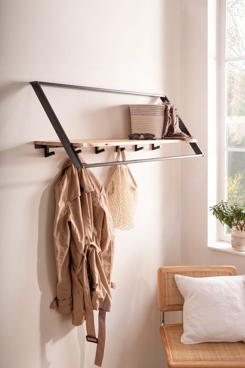 Ivoaro seinäkiinnitteinen 100 cm seinäkiinnitteinen - Vaalean kullanruskea ja mattamusta - Säilytys - Vaatesäilytys - Vaatenaulakko