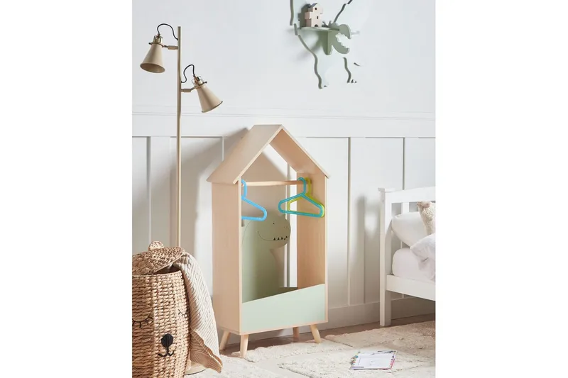 Klädhängare Beliani Durango Light colored wood||Green - Säilytys - Vaatesäilytys - Vaatenaulakko