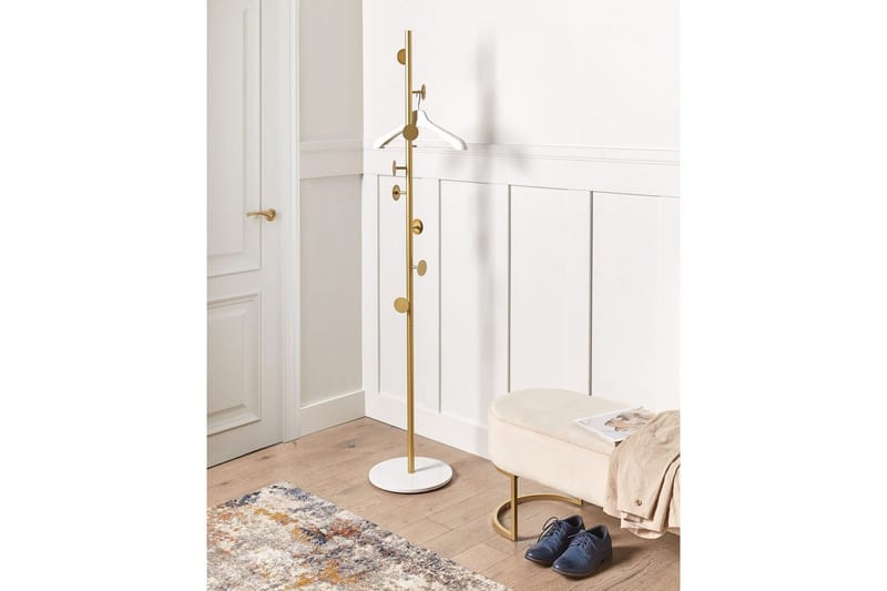 Klädhängare Beliani Notus Guld/vit GOLD||White - Säilytys - Vaatesäilytys - Vaatenaulakko