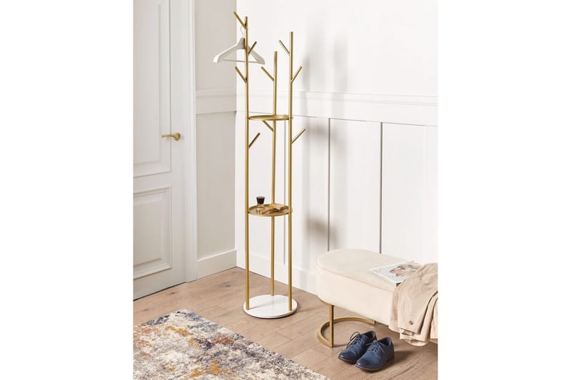 Klädhängare Beliani Raltson GOLD||White - Säilytys - Vaatesäilytys - Vaatenaulakko