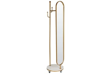 Klädhängare med spegel Beliani Lorena GOLD||White - Säilytys - Vaatesäilytys - Vaatenaulakko