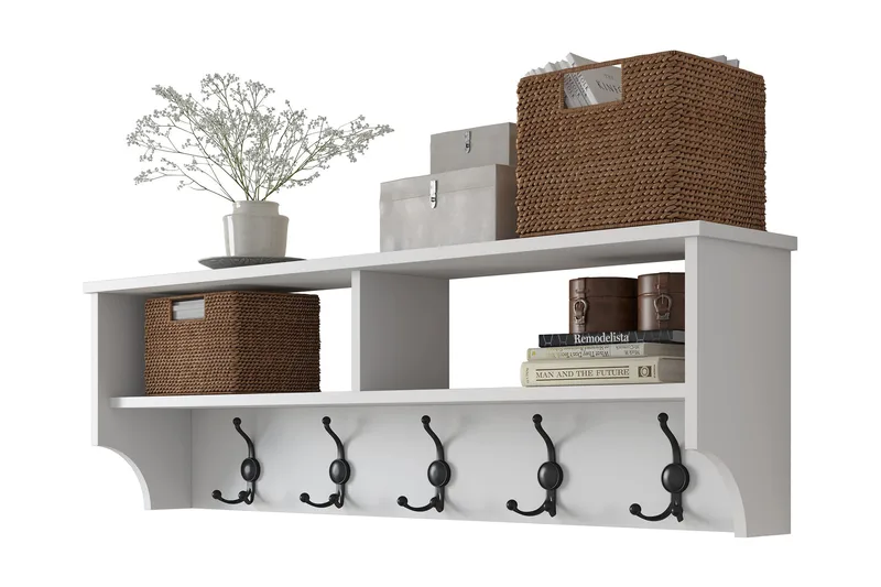 Koukkunaulakko Acapulco 22x120 cm - Valkoinen - Säilytys - Vaatesäilytys - Vaatenaulakko - Koukkunaulakot