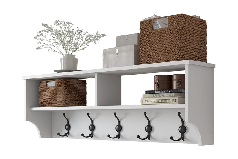 Koukkunaulakko Acapulco 22x120 cm - Valkoinen - Säilytys - Vaatesäilytys - Vaatenaulakko - Koukkunaulakot