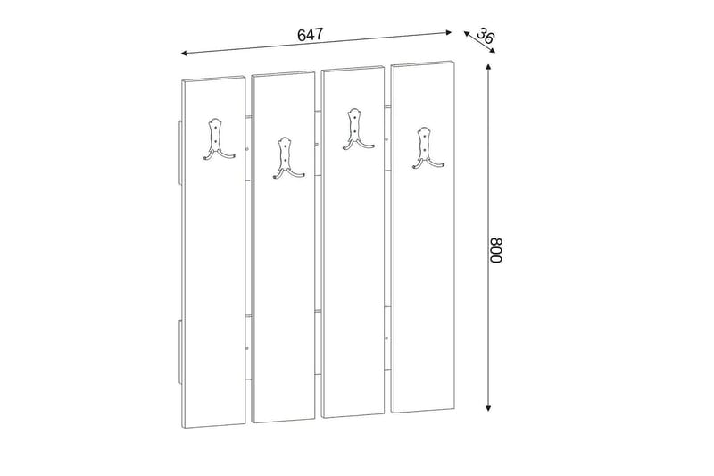 Furny Home Eteisnaulakko - Säilytys - Vaatesäilytys - Vaatenaulakko - Koukkunaulakot