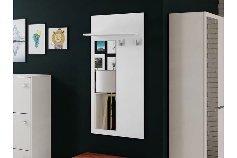 Naulakko Egremount - Valkoinen/Tammi - Säilytys - Vaatesäilytys - Vaatenaulakko - Koukkunaulakot