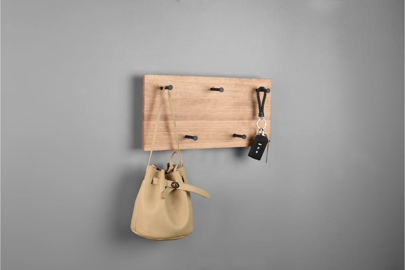 Naulakko Samantha LED-valolla 40x20 cm Puu/Musta - Mirrors and more - Säilytys - Vaatesäilytys - Vaatenaulakko - Koukkunaulakot