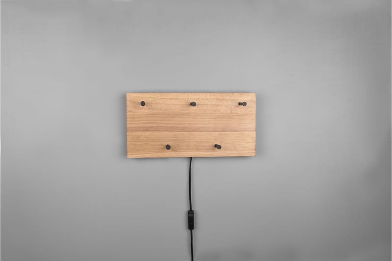 Naulakko Samantha LED-valolla 40x20 cm Puu/Musta - Mirrors and more - Säilytys - Vaatesäilytys - Vaatenaulakko - Koukkunaulakot