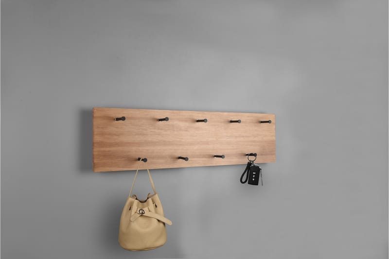 Naulakko Samantha LED-valolla 75x30 cm Puu/Musta - Mirrors and more - Säilytys - Vaatesäilytys - Vaatenaulakko - Koukkunaulakot