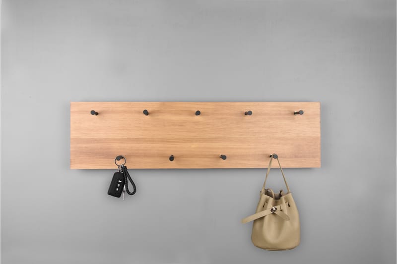 Naulakko Samantha LED-valolla 75x30 cm Puu/Musta - Mirrors and more - Säilytys - Vaatesäilytys - Vaatenaulakko - Koukkunaulakot