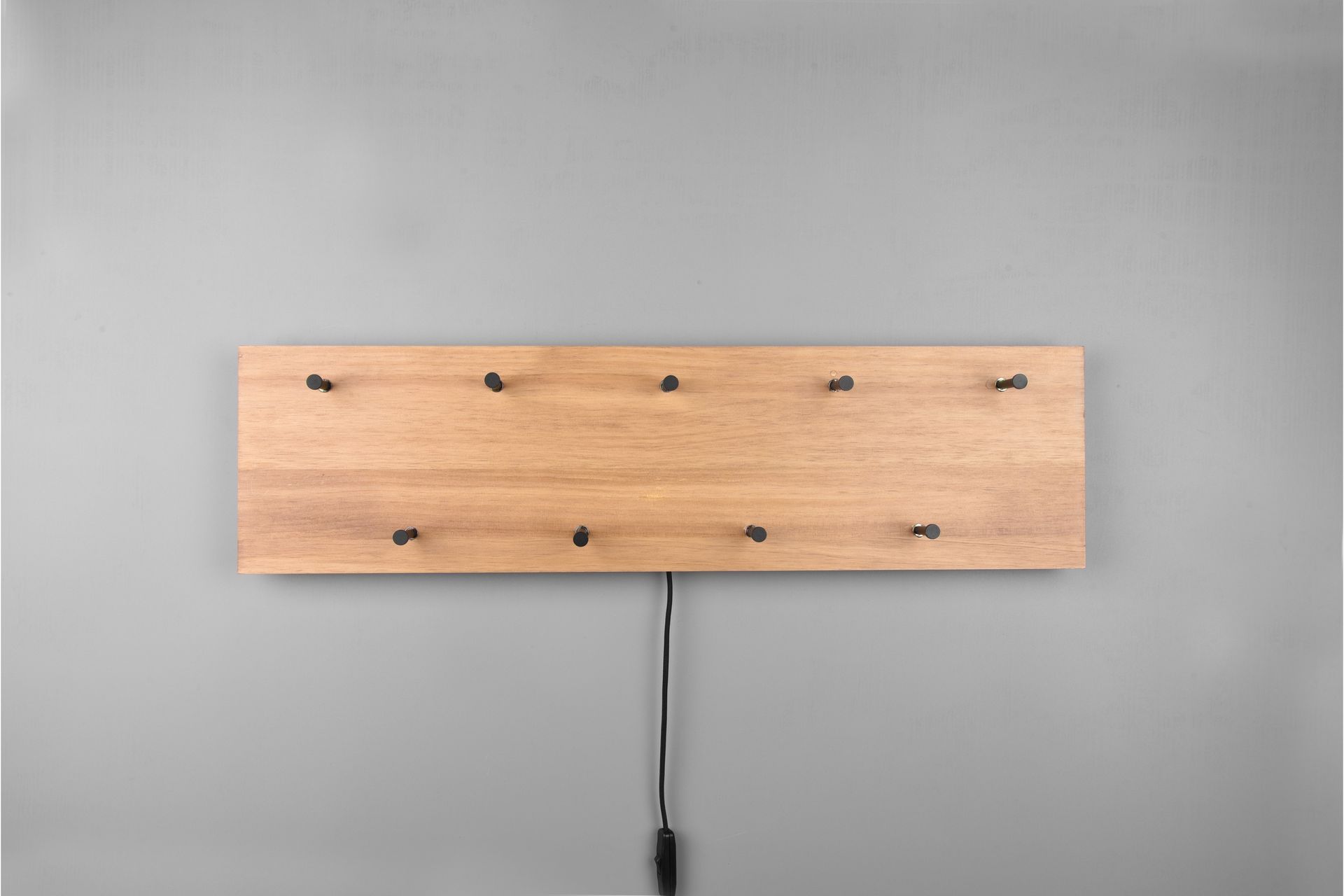 Naulakko Samantha LED-valolla 75x30 cm Puu/Musta - Mirrors and more - Säilytys - Vaatesäilytys - Vaatenaulakko - Koukkunaulakot