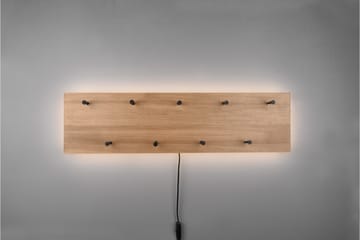 Naulakko Samantha LED-valolla 75x30 cm Puu/Musta - Mirrors and more - Säilytys - Vaatesäilytys - Vaatenaulakko - Koukkunaulakot