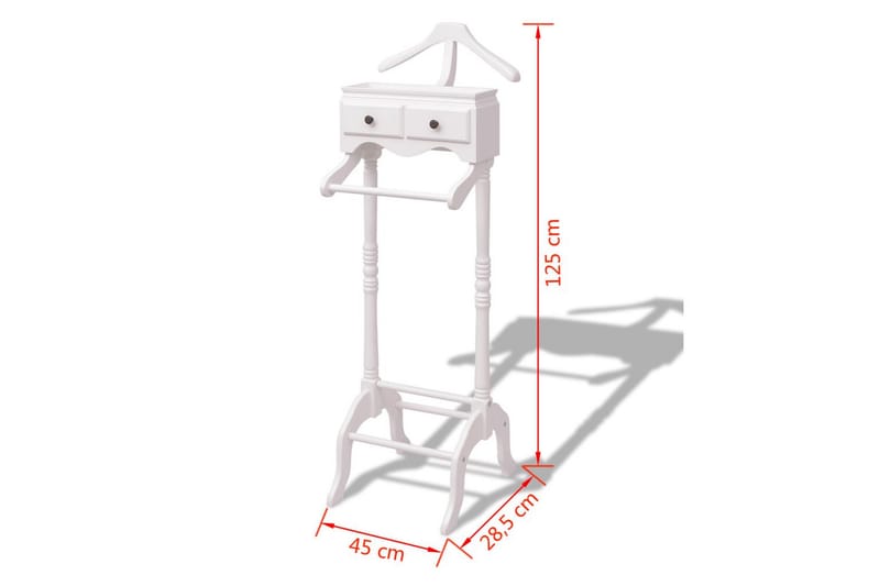 Vaatenaulakko Kaapilla Puu Valkoinen - Valkoinen - Vaatenaulakko - Tuuletusteline - Vaatenaulakot - Koukkunaulakot