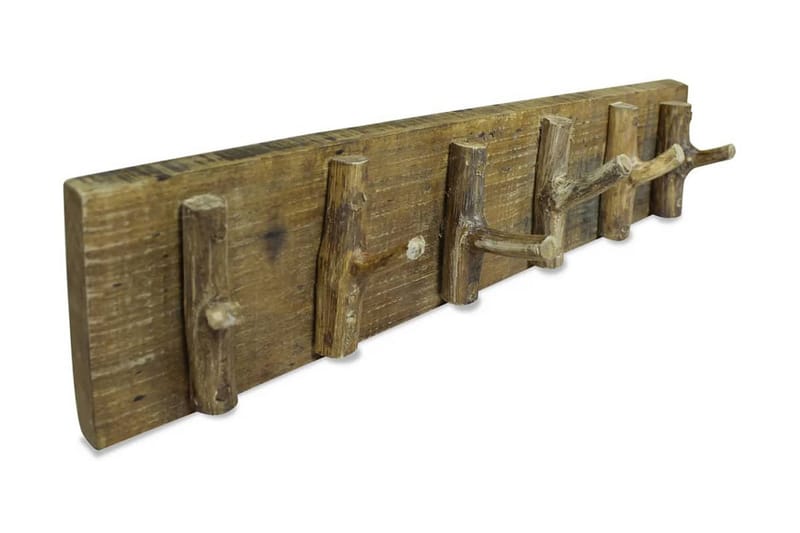 Vaatenaulakko kierrätetty puu 60x15 cm - Ruskea - Säilytys - Vaatesäilytys - Vaatenaulakko - Koukkunaulakot