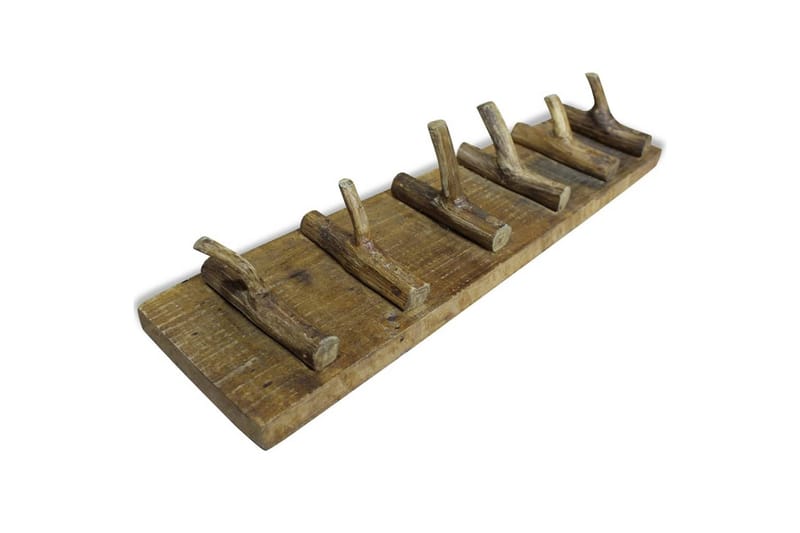 Vaatenaulakko kierrätetty puu 60x15 cm - Ruskea - Säilytys - Vaatesäilytys - Vaatenaulakko - Koukkunaulakot