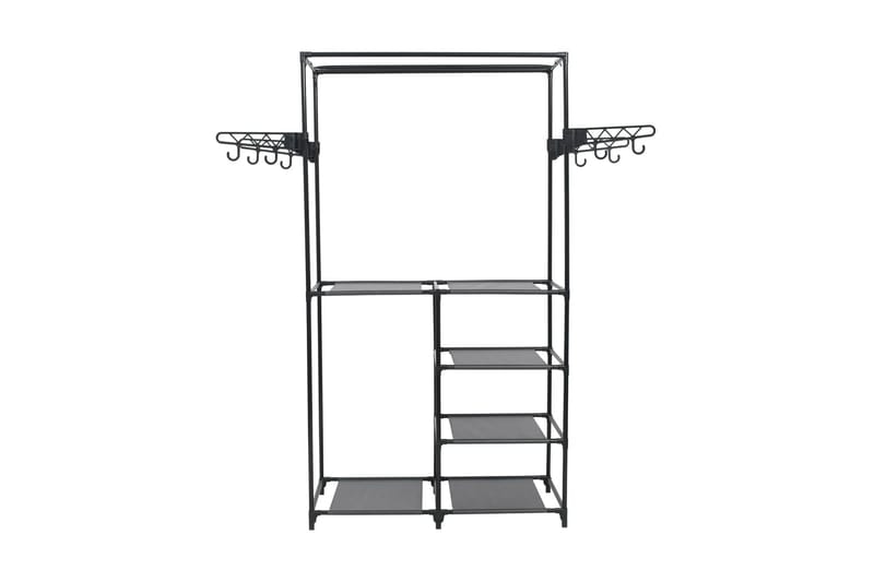Vaatenaulakko teräs ja kuitukangas 87x44x158 cm musta - Musta - Säilytys - Vaatesäilytys - Vaatenaulakko - Koukkunaulakot