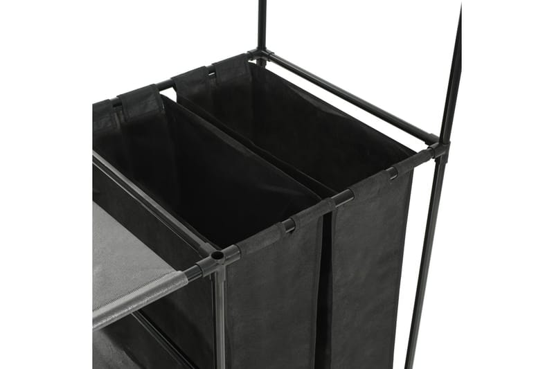 Vaatenaulakko teräs ja kuitukangas 87x44x158 cm musta - Musta - Säilytys - Vaatesäilytys - Vaatenaulakko - Koukkunaulakot