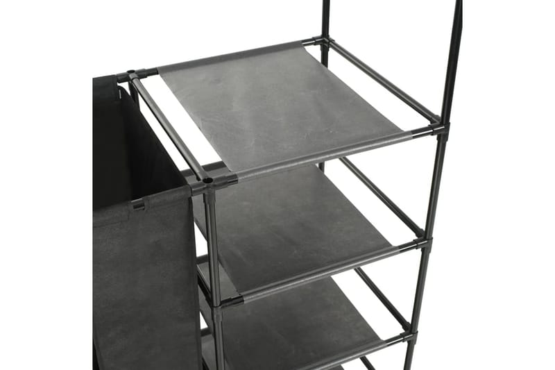 Vaatenaulakko teräs ja kuitukangas 87x44x158 cm musta - Musta - Säilytys - Vaatesäilytys - Vaatenaulakko - Koukkunaulakot