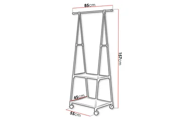 Vaateteline 85 cm - Musta - Säilytys - Vaatesäilytys - Vaatenaulakko - Koukkunaulakot