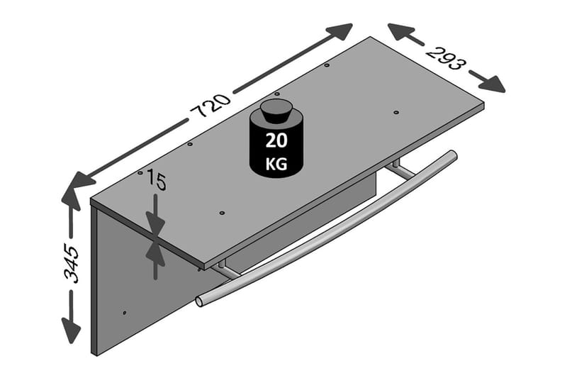 Vaateteline Isiaih 72 cm - Ruskea - Vaatenaulakko - Vaatekoukku - Vaatenaulakot - Koukkunaulakot