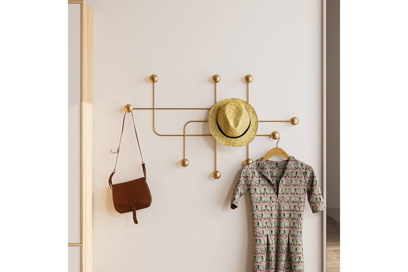 Metallinen Seinäkoukku Australia Kulta - Kulta - Säilytys - Vaatesäilytys - Vaatenaulakko