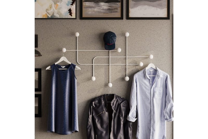 Metallinen Seinäkoukku Australia Valkoinen - Valkoinen - Säilytys - Vaatesäilytys - Vaatenaulakko