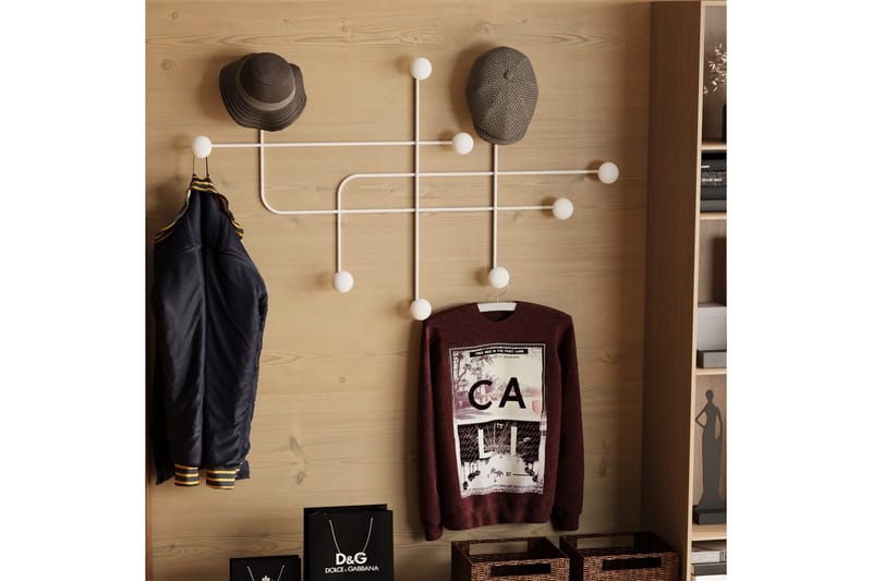 Metallinen Seinäkoukku Australia Valkoinen - Valkoinen - Säilytys - Vaatesäilytys - Vaatenaulakko