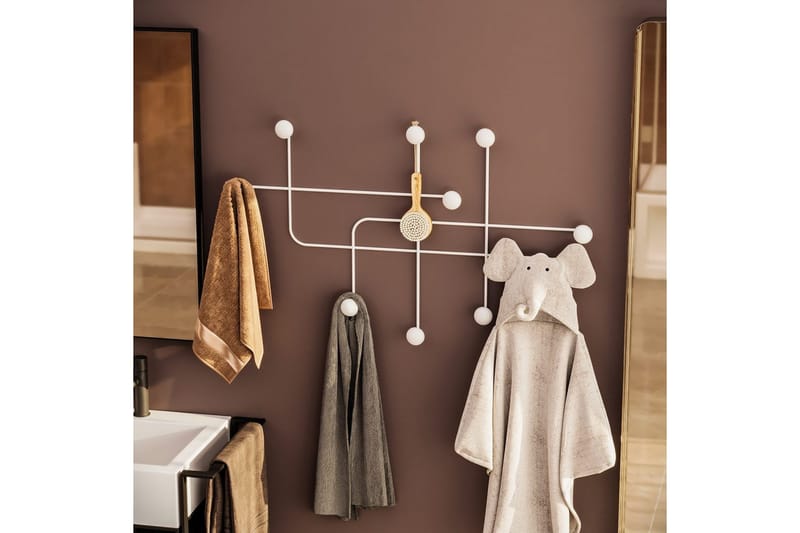 Metallinen Seinäkoukku Australia Valkoinen - Valkoinen - Säilytys - Vaatesäilytys - Vaatenaulakko