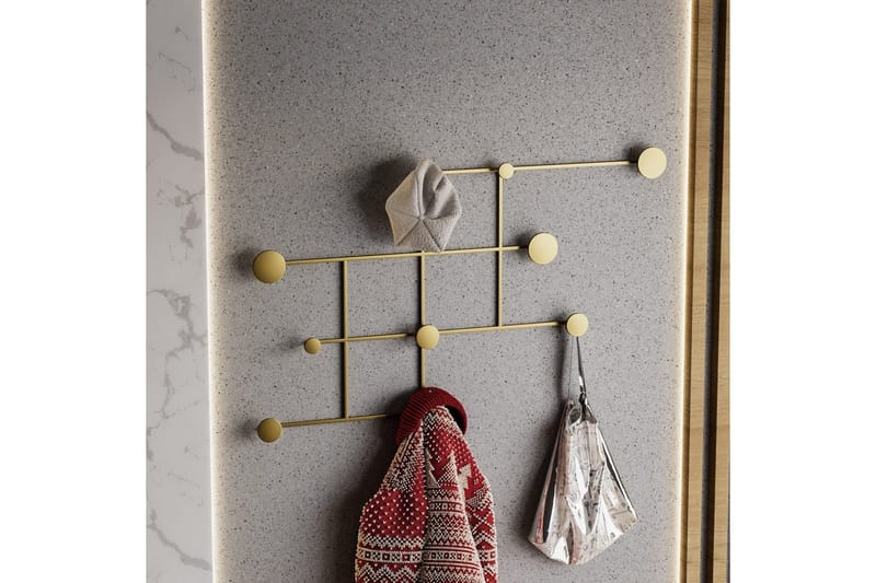 Metallinen Seinäkoukku Colna Kulta - Kulta - Säilytys - Vaatesäilytys - Vaatenaulakko
