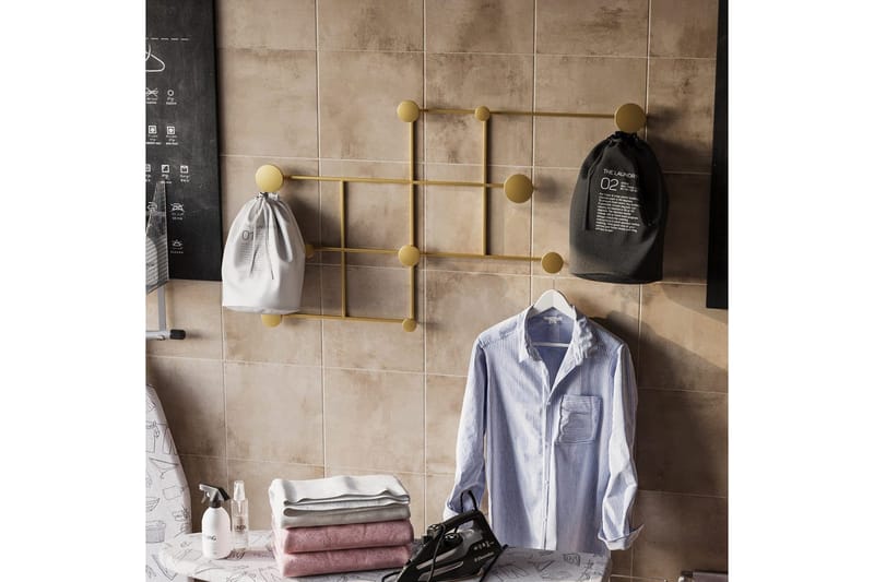 Metallinen Seinäkoukku Colna Kulta - Kulta - Säilytys - Vaatesäilytys - Vaatenaulakko