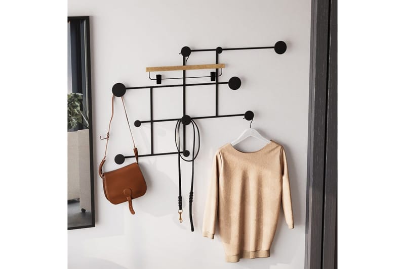 Metallinen Seinäkoukku Colna Musta - Musta - Säilytys - Vaatesäilytys - Vaatenaulakko