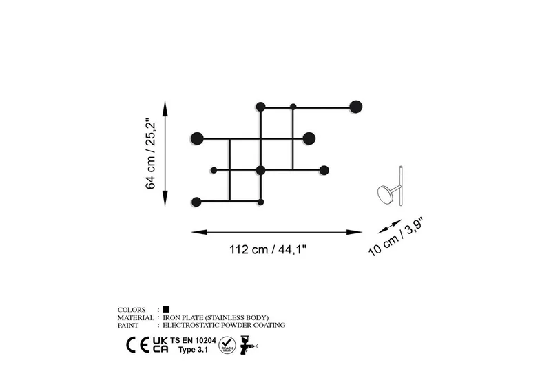 Metallinen Seinäkoukku Colna Musta - Musta - Säilytys - Vaatesäilytys - Vaatenaulakko