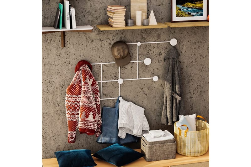 Metallinen Seinäkoukku Colna Valkoinen - Valkoinen - Säilytys - Vaatesäilytys - Vaatenaulakko