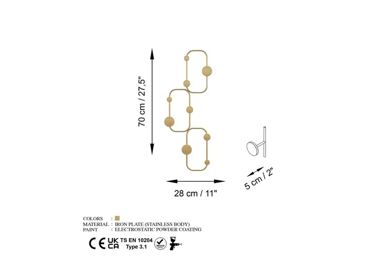 Metallinen Seinäkoukku Dravos Kulta - Kulta - Säilytys - Vaatesäilytys - Vaatenaulakko
