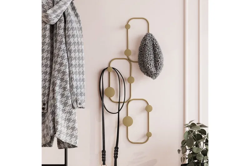 Metallinen Seinäkoukku Dravos Kulta - Kulta - Säilytys - Vaatesäilytys - Vaatenaulakko