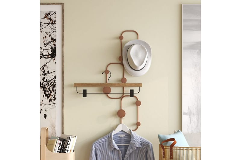 Metallinen Seinäkoukku Dravos Kupari - Kupari - Säilytys - Vaatesäilytys - Vaatenaulakko