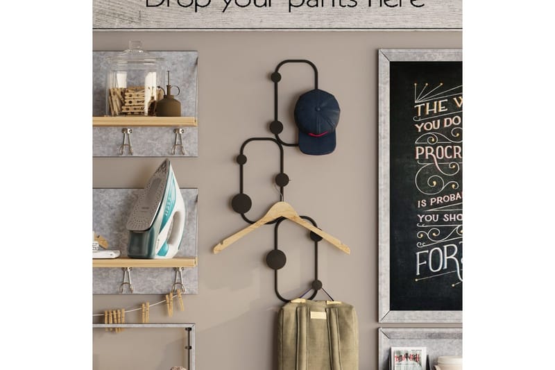 Metallinen Seinäkoukku Dravos Musta - Musta - Säilytys - Vaatesäilytys - Vaatenaulakko