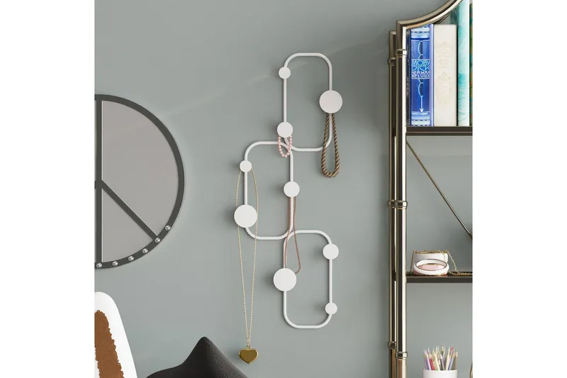 Metallinen Seinäkoukku Dravos Valkoinen - Valkoinen - Säilytys - Vaatesäilytys - Vaatenaulakko