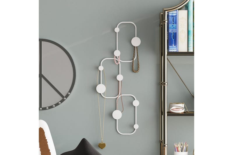 Metallinen Seinäkoukku Dravos Valkoinen - Valkoinen - Säilytys - Vaatesäilytys - Vaatenaulakko