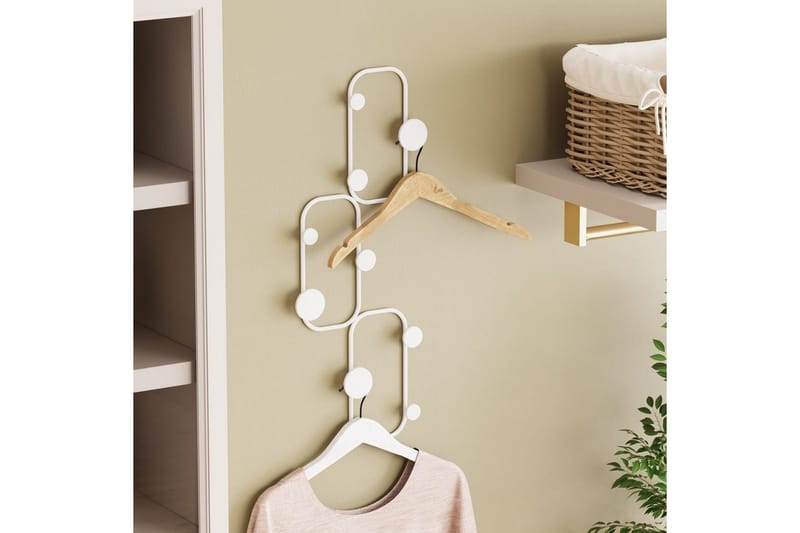 Metallinen Seinäkoukku Dravos Valkoinen - Valkoinen - Säilytys - Vaatesäilytys - Vaatenaulakko